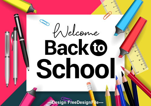 Back to school and accessories cover vector
