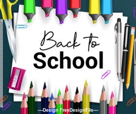 Back to school cover and pencil vector