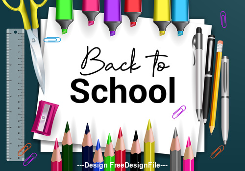 Back to school cover and pencil vector