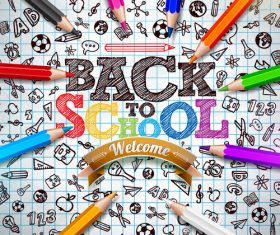 Back to school design vector education concept illustration 01