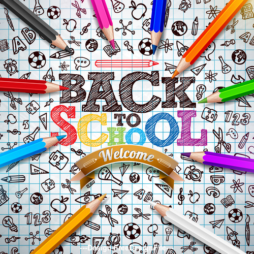 Back to school design vector education concept illustration 01