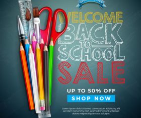 Back to school design vector education concept illustration 02