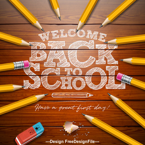 Back to school design vector education concept illustration 03