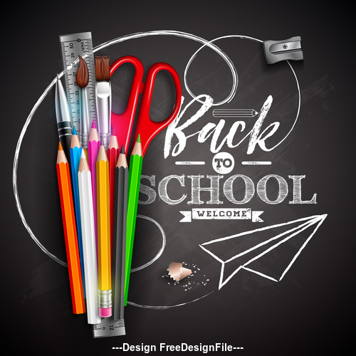 Back to school design vector education concept illustration 04