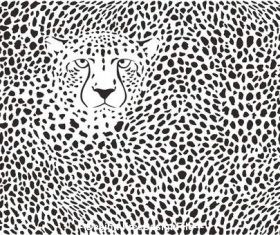 Background cheetah skins and head vector