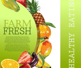 Banana and apple papaya fruit background advertisement vector