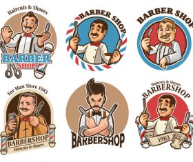 Barber set cover vector