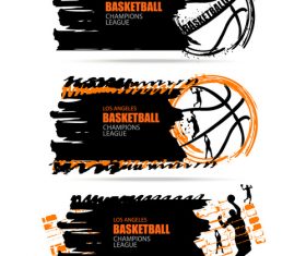 Basketball poster banner vector