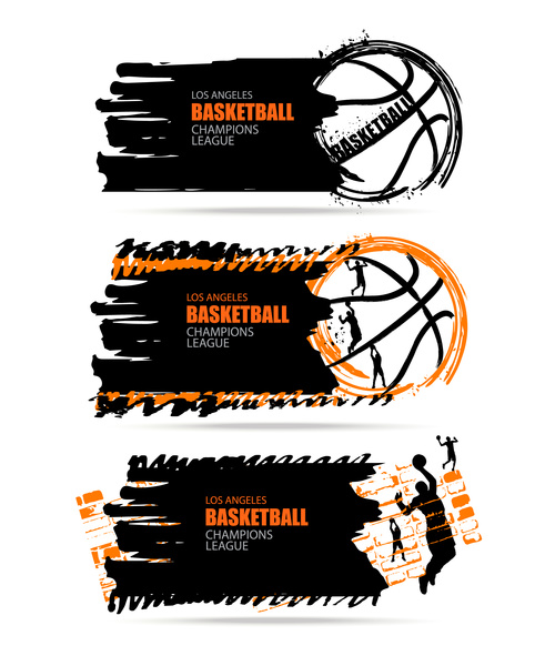 Basketball poster banner vector