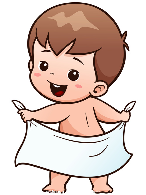 Bathing baby vector illustration vector