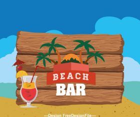 Beach bar billboard vector