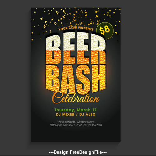 Beer bash poster vector