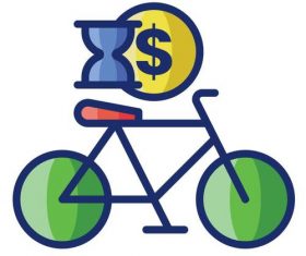 Bicycle rental cartoon vector