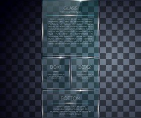 Black background glass banner vector
