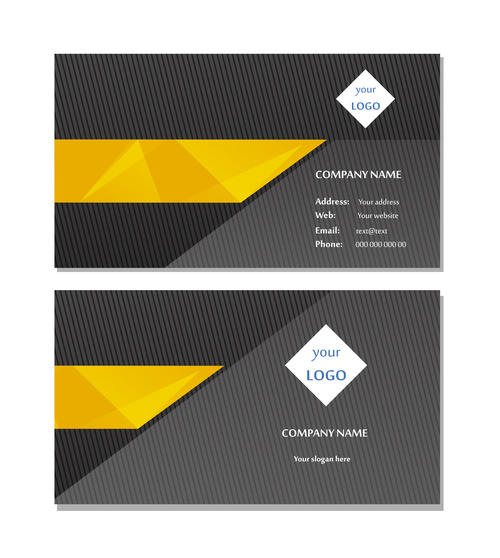 Black background gold bar business card design vector free download