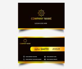 Black background gold horizontal bar business card design vector