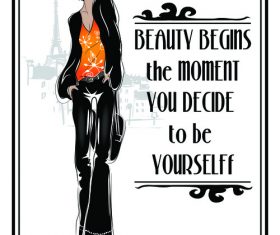 Black suit fashion girl cartoon vector