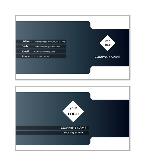 Black white background business card design vector free download
