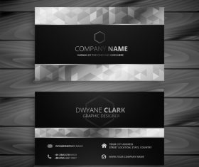 Black white geometric premium business card design vector