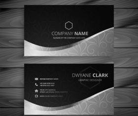 Black white premium business card design vector