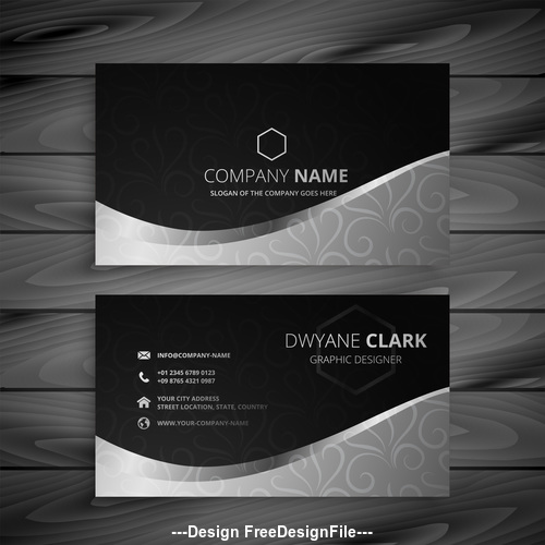 Black white premium business card design vector