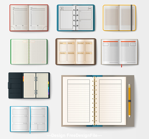 Blank notebook vector