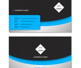 Blue and black graphic business card design vector