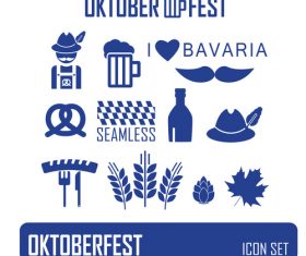 Blue background color octoberfest icon vector