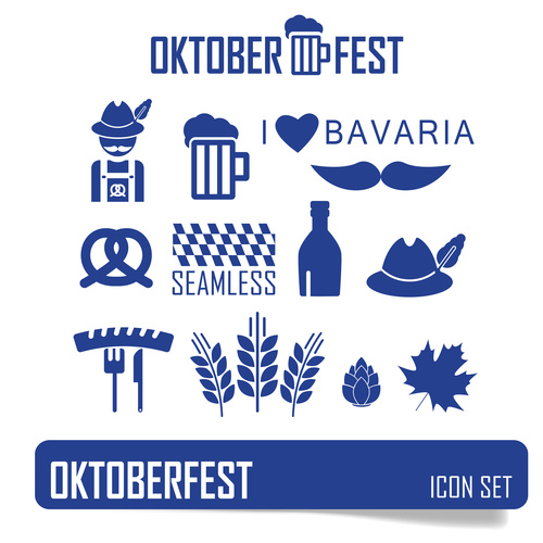 Blue background color octoberfest icon vector