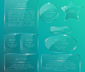Blue background glass banners vector
