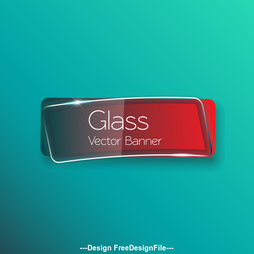 Blue background red glass banner vector