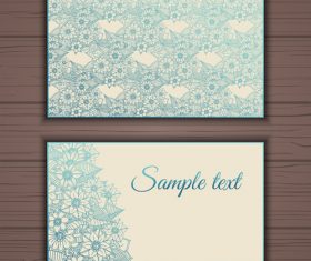 Blue floral ornamental business card vector