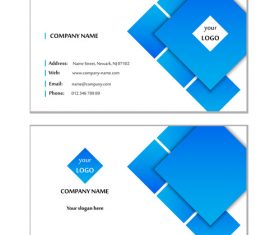 Blue geometric graphic card design vector
