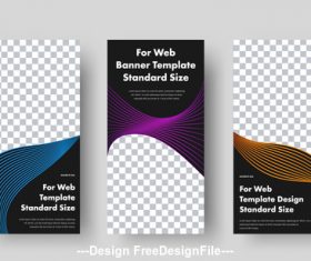 Blue gold and purple web banners with space vector