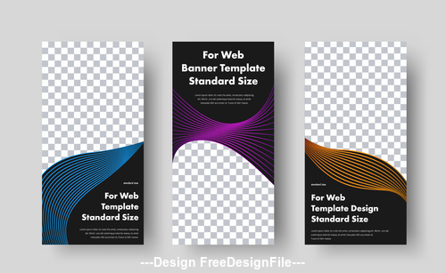 Blue gold and purple web banners with space vector