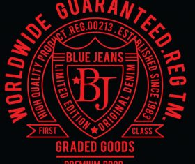 Blue jeans label vector