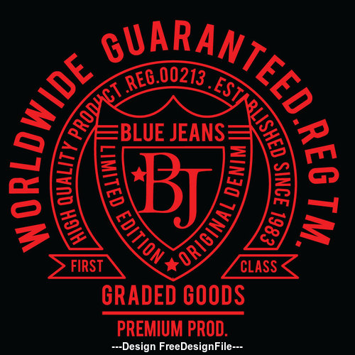 Blue jeans label vector