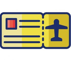 Boarding pass cartoon vector