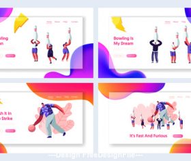 Bowling and basketball flat banner vector