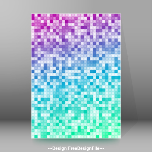 Brochure cover purple green checkered background vector