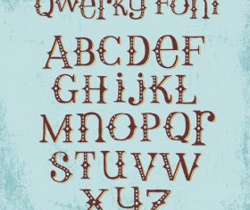 Brown alphabet Vector