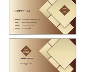 Brown geometric graphic card design vector