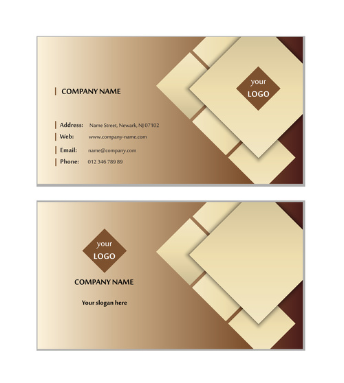 Brown geometric graphic card design vector