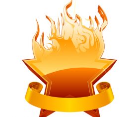 Burning star vector