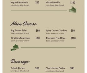 Cafe menu vector