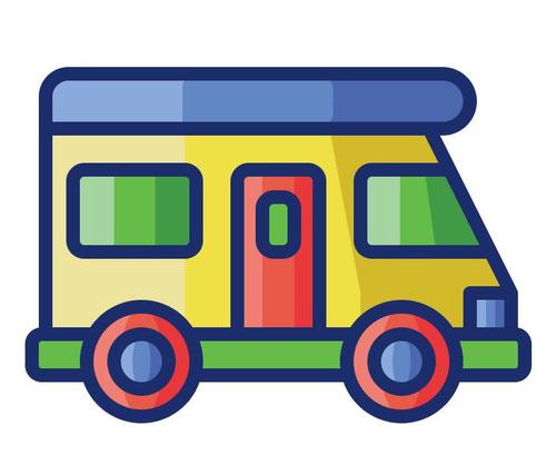 Campervan cartoon vector free download