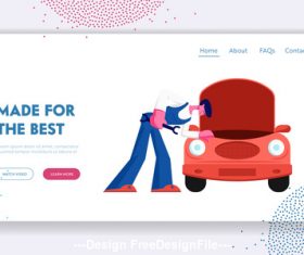 Car repair flat banner vector