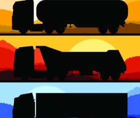 Car silhouette banner vector