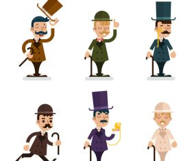Cartoon Victorian Gentleman vector 01