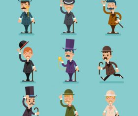 Cartoon Victorian Gentleman vector 02
